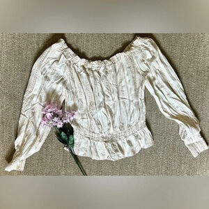 Millibon Off Shoulder Pheasant Blouse - Small